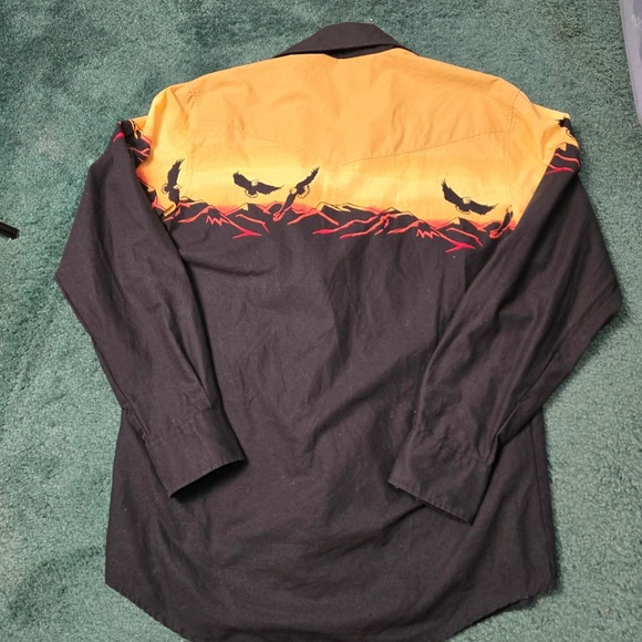 Roper Mens Western M Shirt Eagle Mountain Mesa Print Snap Button Up Cowboy Rodeo - Picture 8 of 8